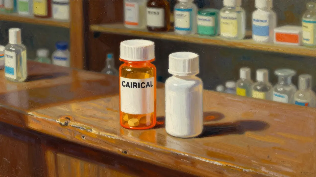 Two different pill bottles on a sunlit counter, illustrating generic vs brand medication differences